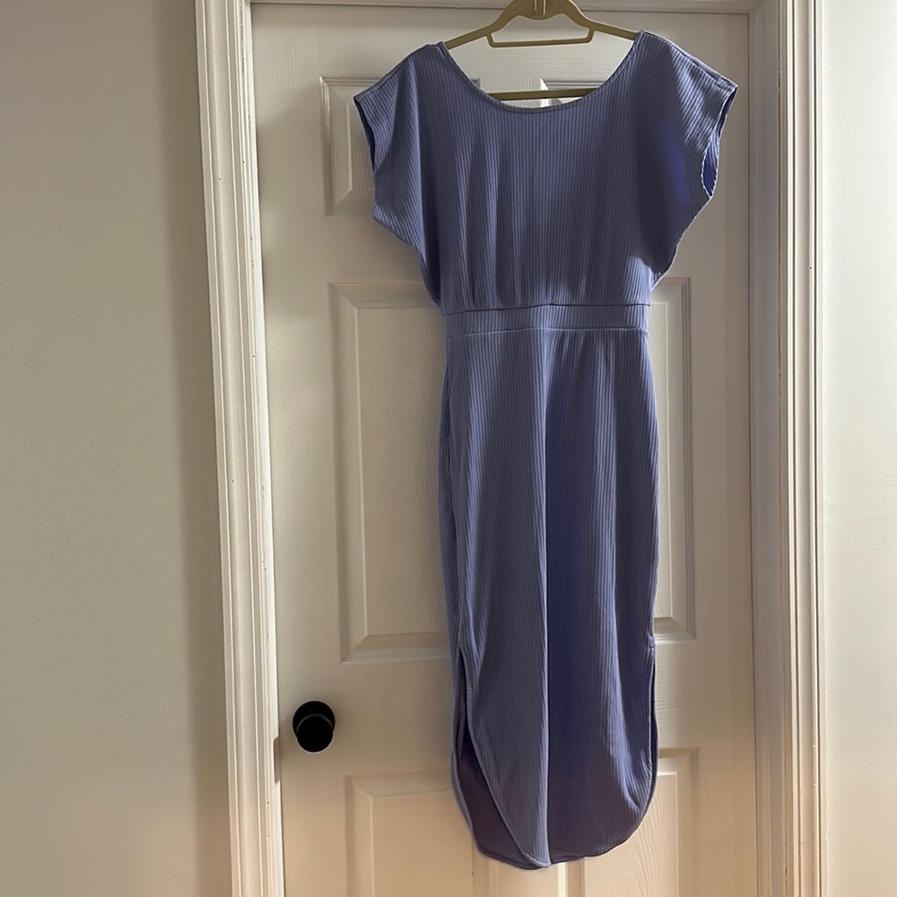 Purple stretchy dress. Size XXS runs big. Never worn